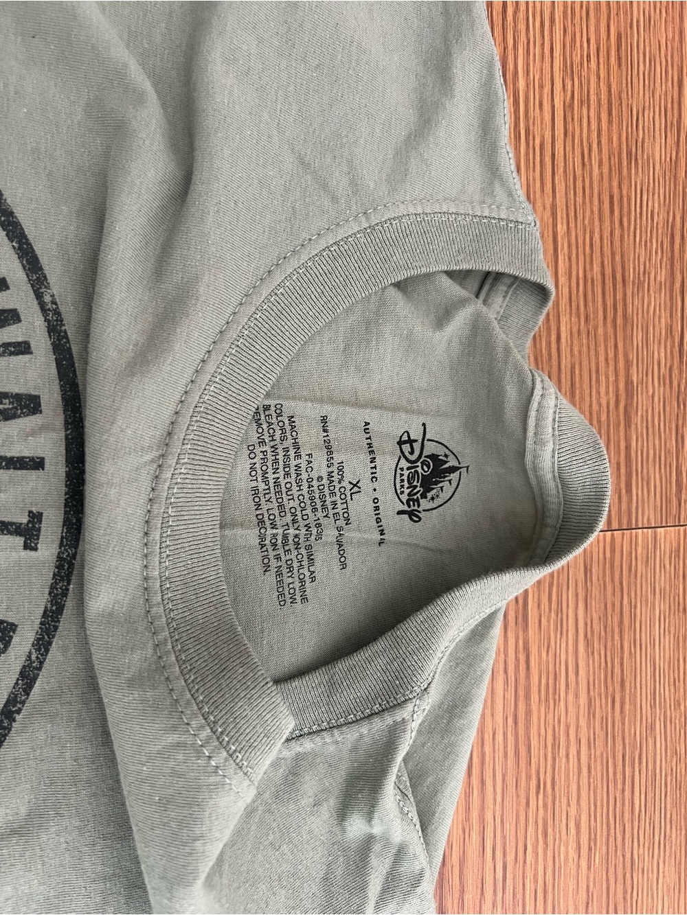 Disney Park Olive Green Grey Walt Disney World Park Castle Logo Tee Unisex XL - Picture 3 of 7
